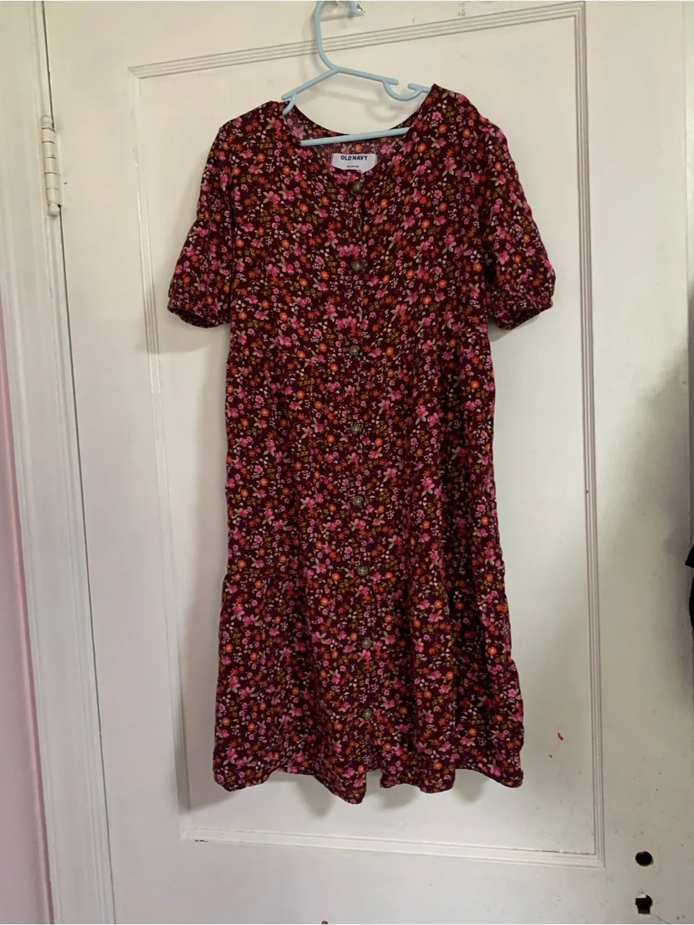 Old Navy Floral Button-Down Dress Girls Size XL (14-16) Side Pocket